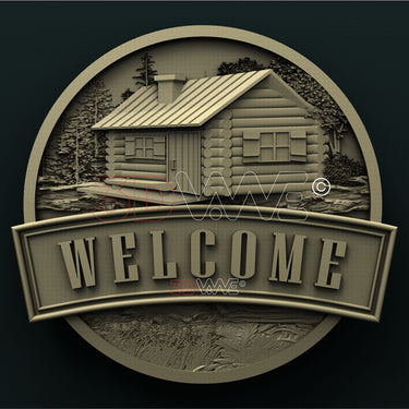 CABIN WELCOME SIGN 3D STL 3DWave
